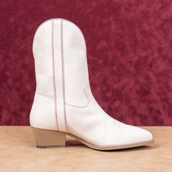 Free People Women Borderline Cream Leather Western Cowboy Boots 8US EUR 38.5 - Picture 9 of 9